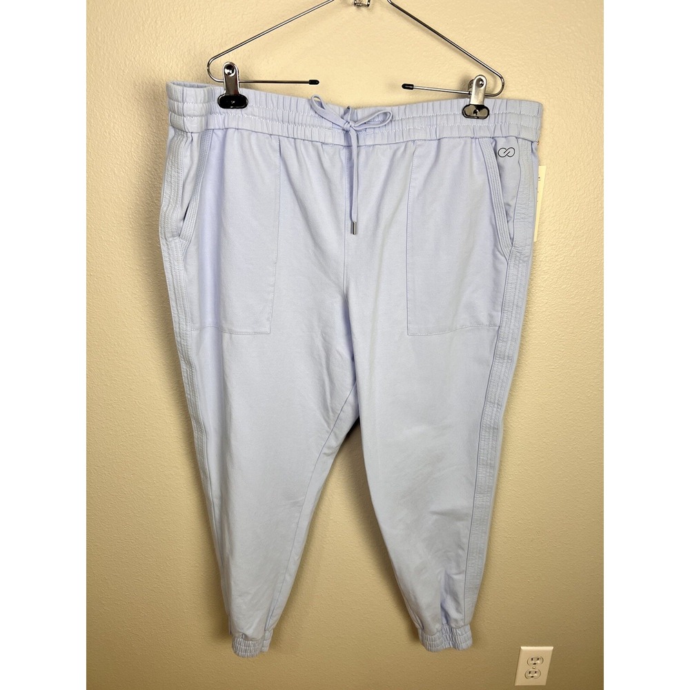 Calia‎ Womens Plus Size 1X Twill Trapunto Jogger Nebulous Blue NWT